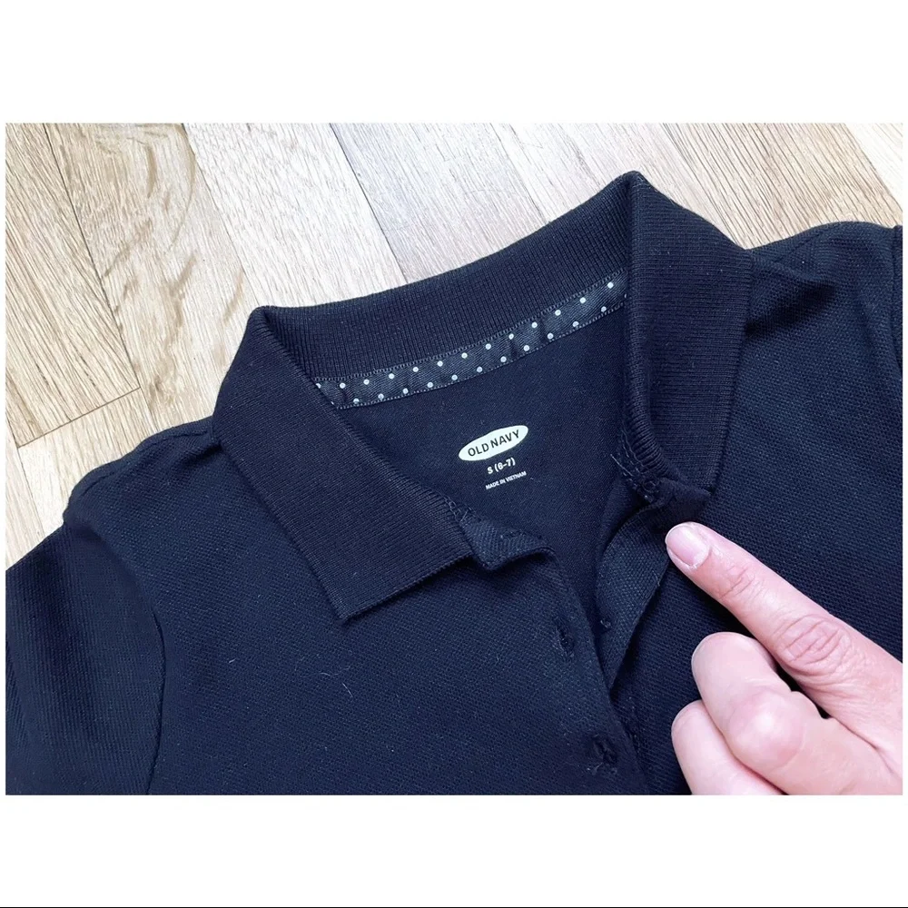 OLD NAVY Girl’s Short-Sleeve Pique Polo in Black